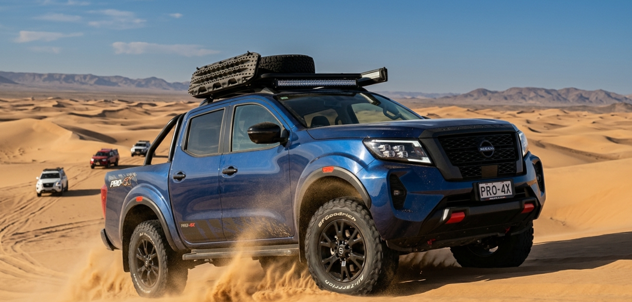 Nissan Navara PRO-4X en action dans les dunes du désert mauritanien